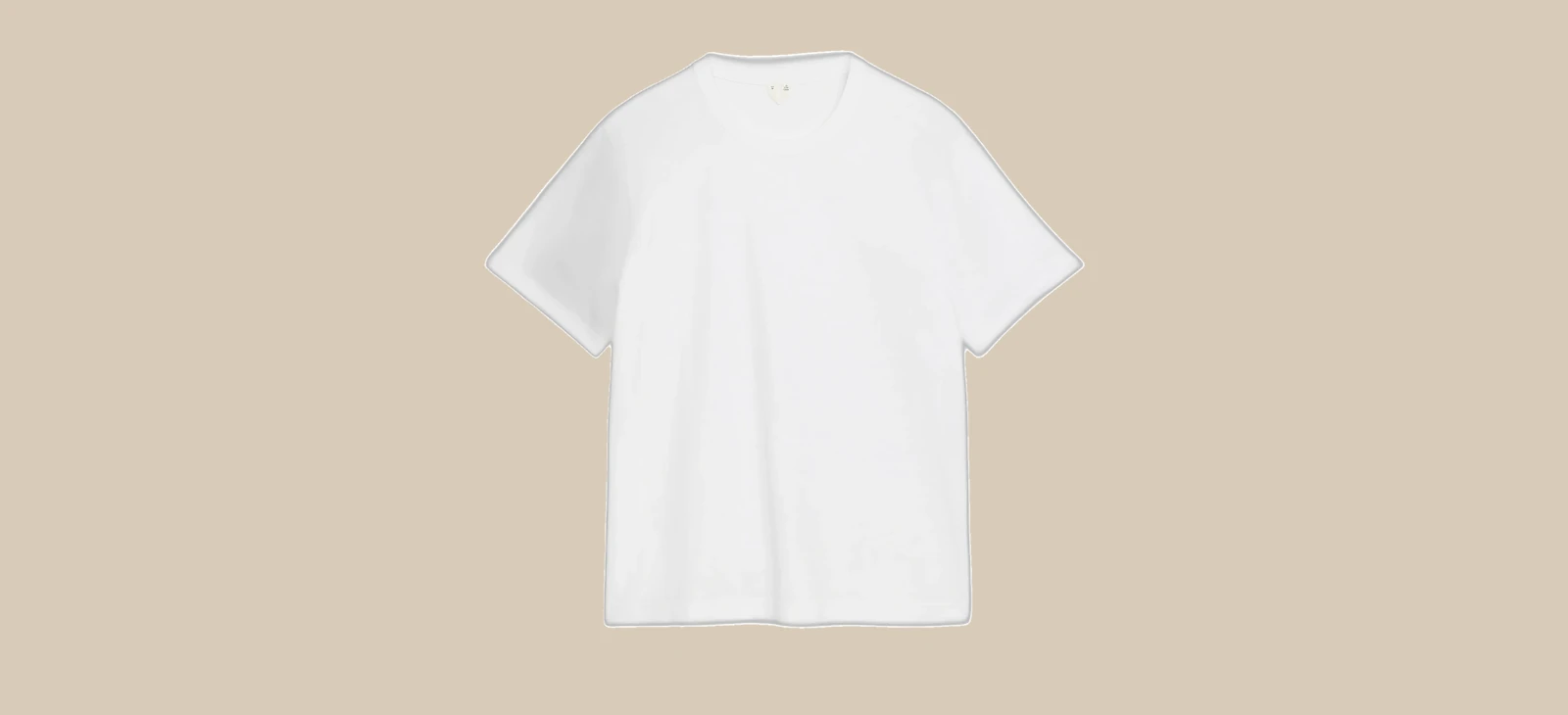 Hvid T-shirt fra ARKET 220 GSM Relaxed, flatlay — illustrativt hero-billede for guiden
