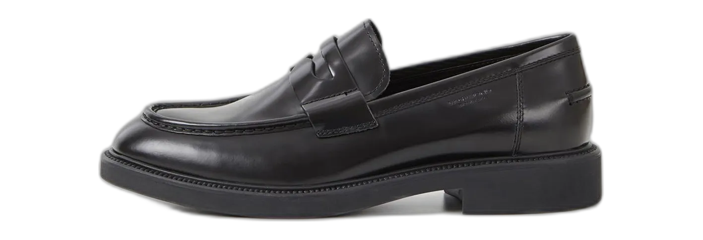 Alex M Loafers, sort poleret læder fra Vagabond Shoemakers